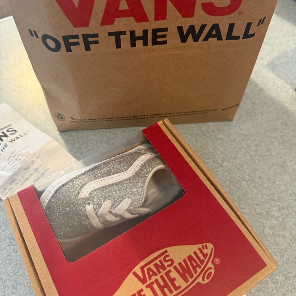 Vans Silver Baby Walker Shoes
